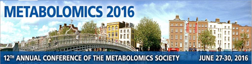 Metabolomics Society Dublin, Ireland 2016 Banner
